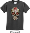 Kids Skull Shirt Sugar Skull with Roses Tee T-Shirt