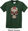 Kids Skull Shirt Sugar Skull with Roses Tee T-Shirt