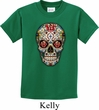 Kids Skull Shirt Sugar Skull with Roses Tee T-Shirt