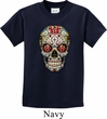 Kids Skull Shirt Sugar Skull with Roses Tee T-Shirt