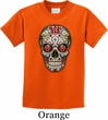 Kids Skull Shirt Sugar Skull with Roses Tee T-Shirt
