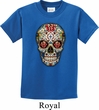 Kids Skull Shirt Sugar Skull with Roses Tee T-Shirt