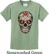 Kids Skull Shirt Sugar Skull with Roses Tee T-Shirt