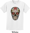 Kids Skull Shirt Sugar Skull with Roses Tee T-Shirt