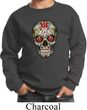 Kids Skull Sweatshirt Sugar Skull with Roses Sweat Shirt