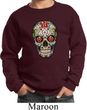 Kids Skull Sweatshirt Sugar Skull with Roses Sweat Shirt