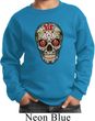 Kids Skull Sweatshirt Sugar Skull with Roses Sweat Shirt