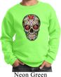 Kids Skull Sweatshirt Sugar Skull with Roses Sweat Shirt
