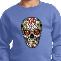 Kids Skull Sweatshirt Sugar Skull with Roses Sweat Shirt