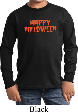 Kids Spooky Happy Halloween Youth Long Sleeve