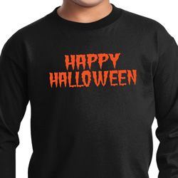 Kids Spooky Happy Halloween Youth Long Sleeve
