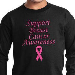 Kids Support Breast Cancer Awareness Youth Long Sleeve
