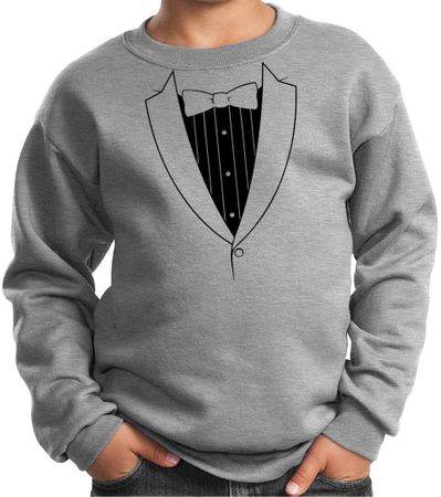 Kids Sweatshirt Basic Black Tuxedo Sweat Shirt