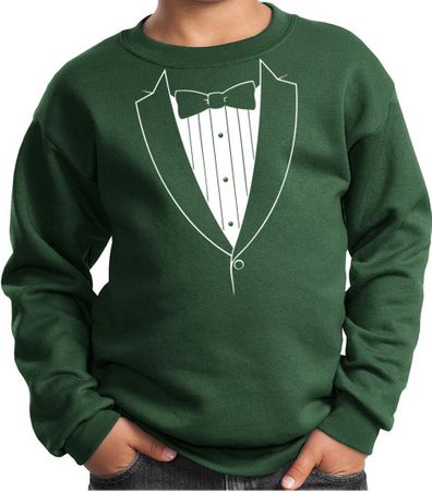 Kids Sweatshirt Basic White Tuxedo Sweat Shirt