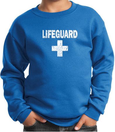 Kids Sweatshirt Distressed Lifeguard Sweat Shirt