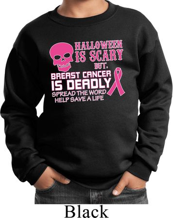 Kids Sweatshirt Halloween Scary Breast Cancer Deadly Sweat Shirt