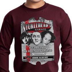 Kids Three Stooges Shirt Nyukleheads Garage Long Sleeve Tee T-Shirt