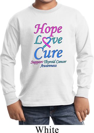 Kids Thyroid Cancer Hope Love Cure Youth Long Sleeve