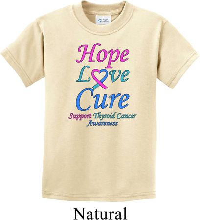 Kids Thyroid Cancer Hope Love Cure Youth T-shirt