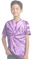 Clearance - Kids Swirl Tie Dye Youth T-shirt - Purple