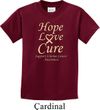 Kids Uterine Cancer Awareness Hope Love Cure Youth T-shirt