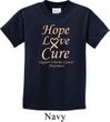 Kids Uterine Cancer Awareness Hope Love Cure Youth T-shirt