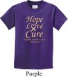 Kids Uterine Cancer Awareness Hope Love Cure Youth T-shirt