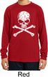 Kids White Distressed Skull Dry Wicking Long Sleeve Shirt