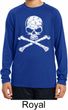 Kids White Distressed Skull Dry Wicking Long Sleeve Shirt