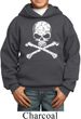 Kids White Distressed Skull Hoodie