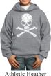 Kids White Distressed Skull Hoodie