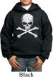 Kids White Distressed Skull Hoodie