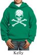 Kids White Distressed Skull Hoodie