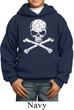 Kids White Distressed Skull Hoodie