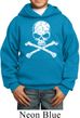 Kids White Distressed Skull Hoodie
