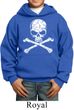 Kids White Distressed Skull Hoodie