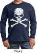 Kids White Distressed Skull Long Sleeve Shirt