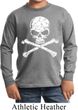 Kids White Distressed Skull Long Sleeve Shirt
