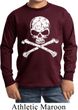 Kids White Distressed Skull Long Sleeve Shirt
