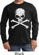 Kids White Distressed Skull Long Sleeve Shirt