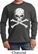 Kids White Distressed Skull Long Sleeve Shirt