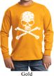 Kids White Distressed Skull Long Sleeve Shirt