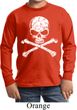 Kids White Distressed Skull Long Sleeve Shirt