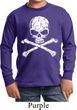Kids White Distressed Skull Long Sleeve Shirt