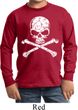 Kids White Distressed Skull Long Sleeve Shirt