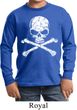 Kids White Distressed Skull Long Sleeve Shirt