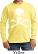Kids White Distressed Skull Long Sleeve Shirt