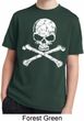 Kids White Distressed Skull Moisture Wicking Shirt