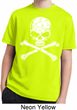 Kids White Distressed Skull Moisture Wicking Shirt
