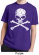 Kids White Distressed Skull Moisture Wicking Shirt